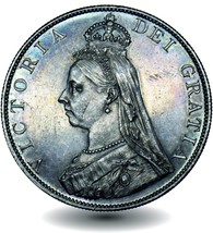 Great Britain 1887 Queen Victoria Double Florin Coin - $225.00