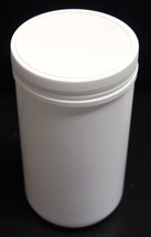 Large White Plastic Canister/Container with Lid - £2.34 GBP