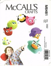 McCall&#39;s 6481 Sewing Pattern for Pig, Angry Bird, Frog, see photo - New, Uncut  - £4.05 GBP