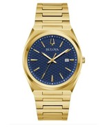 Bulova Mens Watch Gold Navy 97B233 Stainless Steel Quartz 50m Analog Cla... - $403.45 CAD