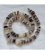 Polished Shell Chip Bead Choker Necklace ~ Purple Cream MOP Black Lip - £13.12 GBP