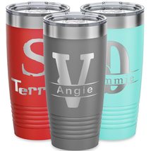 Personalized Tumbler for Men, Vacuum Insulated 20 oz Travel Monogrammed ... - £19.57 GBP