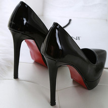 Super High with 12cm Patent Leather High-heeled Shoes Woman Pumps Wedding Party  - £31.43 GBP