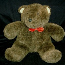 12&quot; Vintage 1984 Emotions Mattel Brown Teddy Bear Stuffed Animal Plush Toy Bow - £26.03 GBP
