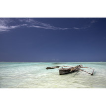 Zanzibar Tanzania - Dhow in Shallow Water Poster Print - $40.98