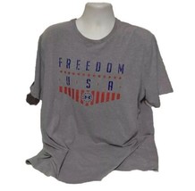 Under Armour UA T Shirt Men&#39;s XXL Gray Freedom USA Chest Shield Heat Gea... - £10.96 GBP