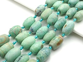 1pc/12pc Natural Turquoise Blue Agate Barrel Spacer Beads, Turquoise Blue Agate - $2.90+