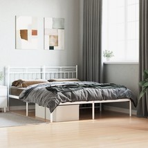  Bed Frame White Steel King Size Bed Frame Rectangular - $3,282.71 MXN
