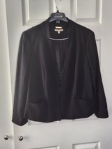 Talbots Women&#39;s Size 16W Black Fabric Knit in Italy Blazer Jacket - £31.64 GBP