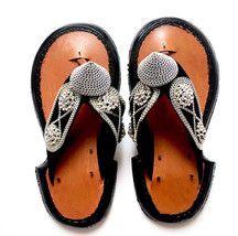 Men&#39;s Traditional Handmade Leather Slippers Ghanaian  Men&#39;s Shoe Sandals Slipper - £43.96 GBP+