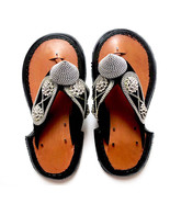 Men&#39;s Traditional Handmade Leather Slippers Ghanaian  Men&#39;s Shoe Sandals... - $75.29 CAD+