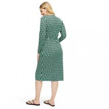 NWT DVF for Target Midi Arrow Geo Green L/S Wrap Dress XS Diane Von Furstenberg - £83.82 GBP