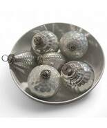 Christmas Ornaments 7&quot; Mercury Glass Kugel Hanging LARGE Big Silver HEAVY - $48.99