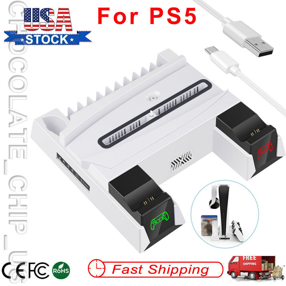 For Ps5 Controller Charger Station Vertical Cooling Fan Stand For Playstation 5