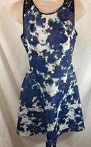 Mossimo Womens XS Print Dress Tank :ace Shoulder Blue Black White  - $11.88