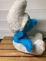 Rare 1979 Vintage 10&quot; Schliech Smurf Smurfs Plush Toy Stuffed Smurf Blue White - £7.45 GBP