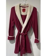 Victoria Secret Soft Fleece Maroon Robe Pockets, Women M, Very Good Cond... - $22.28
