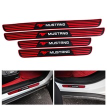 Brand New 4PCS Universal Ford Mustang Red Rubber Car Door Scuff Sill Cov... - £9.57 GBP