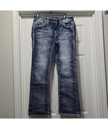 Rock Revival Jeans PEACOAT Mid Rise Boot Rhinestones Metallic Stitch Wom... - $66.95