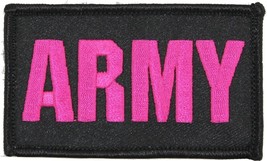ARMY PINK LETTERS 2 X 3  EMBROIDERED UNIFORM VEST SHIRT PATCH WITH HOOK ... - £22.66 GBP
