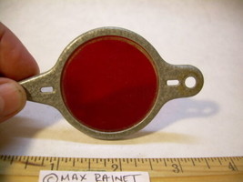 Vintage RED filter lens in Metal case Lamp projection steampunk trains l... - $43.07
