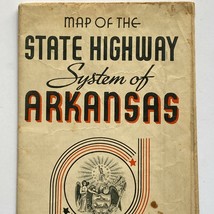 1939 Arkansas Folding Highway System Road Map Pictures Points of Interest - £102.18 GBP