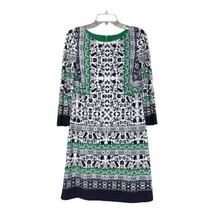 Vince Camuto Womens Green Blue White Print Floral Long Sleeve Lined Dres... - £9.75 GBP