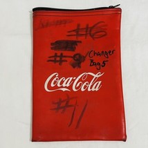 Vintage Coca-Cola Coke Red Vinyl Bank Coin Change Zipper Top Deposit Bag... - $18.97
