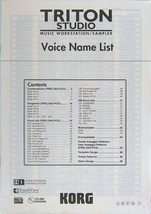 Original Korg Triton Studio Voice Name List Book, 36 Additional pages of Info. - £16.98 GBP