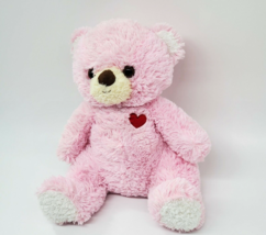 13&quot; Animal Adventure Bear Pink w Heart On Chest Valentine Plush Stuffed Toy B306 - £15.62 GBP