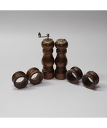 Vintage Salt Shaker, Pepper Mill, Napkin Rings By PRICE IMPORTS - 6 Piec... - $15.04 CAD