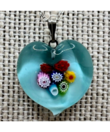 Murano Glass Handcrafted Millefiori Pendant &amp; 925 Sterling Silver Necklace - $54.33 CAD