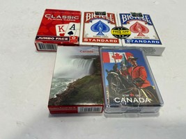 5 Decks Bicycle Rider & Other Cards Poker Standard Playing Cards Red & Blue - £5.14 GBP