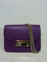 NWT FURLA Aubergine Purple Saffiano Leather Mini Julia Chain Xbody Bag $328 - £214.18 GBP