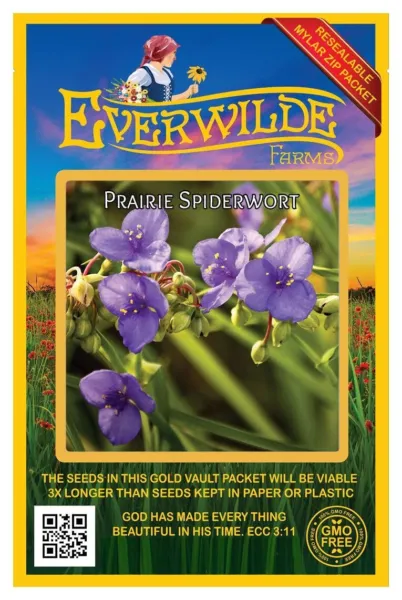 50 Prairie Spiderwort Wildflower Seeds Farms Mylar Seed Packet Fresh Garden - £7.42 GBP