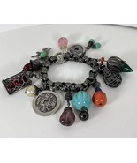 Vintage Napier Charm Bracelet Asian Silver-Tone Chunky Chinese Lantern Lamp - $3,117.80 MXN