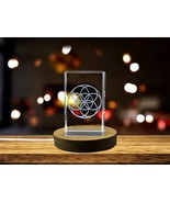 LED Base included | Mystical Seed of Life 3D Engraved Crystal Decor Gift - $35.46 CAD+