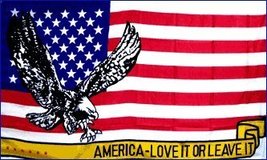 3&#39;x5&#39; America, Love It Or Leave It American Flag, Us Usa U S Banner - £3.85 GBP