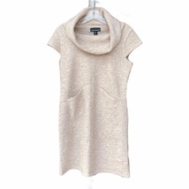 Cynthia Rowley Mohair Sweater Dress Size S Heather Beige Cowl Neck Cap S... - $28.04