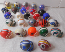 NFL Miniature Gumball Machine Football Helmet 27 Helmets Plastic Case Loose - £23.76 GBP