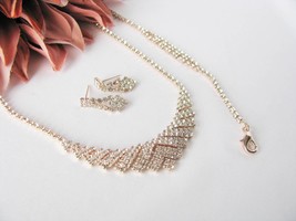 Petite set perfect for flower girl 3 piece, Rose Gold, Wedding Necklace, Bridal  - £28.14 GBP