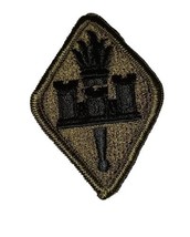 Patch US Army military Torch Engineer Castle embroidered Subdued Black OD Green - $8.00