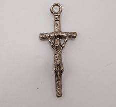 Religious Jesus Crucifix Cross Silver Tone Pendant - £11.62 GBP