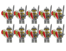 Medieval Red Lion Knights 10pcs Set B Minifgure Building Blocks - $16.58
