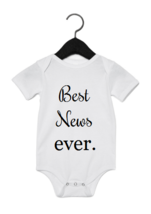 Best News Ever Baby Bodysuit - Baby Announcement - White Baby T Shirt - Unisex - £12.05 GBP