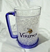 NFL Minnesota Vikings 2 Logos on Crystal Freezer Mug Purple Handle Duck ... - $32.99