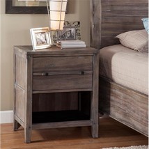 American Woodcrafters Aurora Weathered Gray Wood 1-drawer Nightstand - $511.99