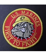 USMC US MARINE CORPS BULLDOG FIRST TO FIGHT EMBROIDERED MARINES PATCH 3 ... - $5.74