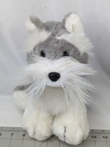 Schnaps Terrier Dog Plush Gray White 9.5 Inch Stuffed Animal Toy - $19.95