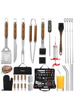 30PCS BBQ Grill Tools Set with Thermometer and Meat Injector (a) N6 - £159.23 GBP